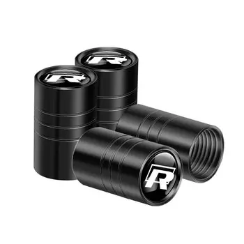 4 шт. автомобильный Стайлинг, колпачки для клапанов штока колес, металлические пылезащитные чехлы для Volkswagen R GTI Touareg Rline Jetta Touran R32 Tiguan MK4