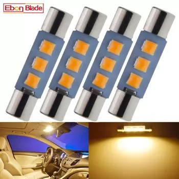 4 шт Автомобильный светодиодный светильник теплый белый 28 мм 29-31 мм C5W Клин автомобильный фестонный Внутренняя купольная карта лампа багажника фонарь освещения номерного знака 12V