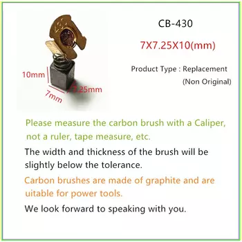 4 шт. CB-438 угольная щетка для замены электрического молотка Makita 8433D 6316D 6236D BSS500 SC190D UB360 BHR162 6,2X10 X13,7 мм