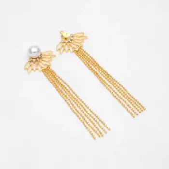 4 шт., цепочки с кисточками и жемчугом