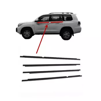 4 шт. черная или хромированная резина для окон для Land Cruiser 2007-2019 LC200, наружный уплотнитель дверного ремня для LX570 75720-60080