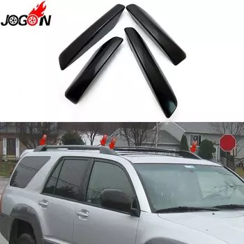 4 шт. черного цвета для Toyota 4runner N210 2003-2009 Hilux Surf SW4 ABS пластиковый автомобильный багажник на крышу направляющий конец сменная крышка корпус крышка
