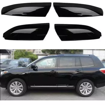 4 шт. черные направляющие на крышу, торцевая крышка багажника для Toyota Highlander 2.7L 2009-2013 Highlander 3.3L 08-10 Highlander 3.5L 08-13