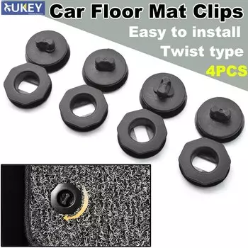 4 шт., черные универсальные автомобильные зажимы для напольных ковриков