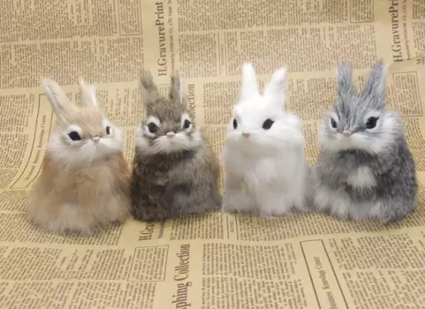 4 шт., детский кролик из полиэтилена и меха