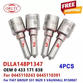 4 шт. DLLA148P1347 Дизельный инжектор DLLA 148 P 1347 Сопло 0 433 171 838 Для FIAT 0445110243 0445110391 55196295 55198218 55221020