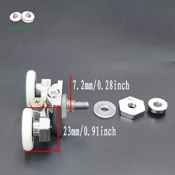 4 шт. душевая дверь, диаметр шкива для ванной комнаты 23 мм 25 мм, материал основного корпуса из цинкового сплава, колесо для раздвижной двери. Дверные аксессуары.
