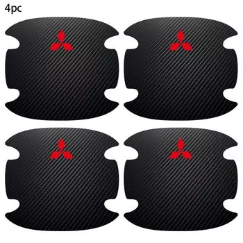 4 шт., дверная ручка, чаша, защита от царапин, наклейки из углеродного волокна для Mitsubishi Lancer Asx Outlander Pajero L200 Ralliart