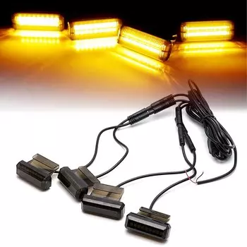 4 шт. дымчатые линзы янтарно-желтого/белого цвета, полностью светодиодный габаритный фонарь на передней решетке DRL для Toyota Tundra 2022-2025 (кроме TRD Pro)