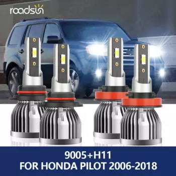 4 шт., фонари 9005 дюйма, 6000K, H11, HB3, автомобильные лампы 3570 лм, 2006, CSP-чип для Honda Pilot 2007, 2008, 2009, 2010, 2011, 2012, 2018,