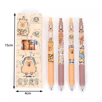 4 шт. гелевые ручки капибара ЧENJ черные