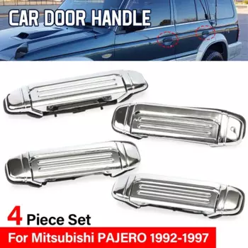 4 шт., хромированная серебряная автомобильная дверная ручка из АБС-пластика для Mitsubishi PAJERO 1992 1993 1994 1995 1996 1997 Spot In Develivery, автоаксессуары