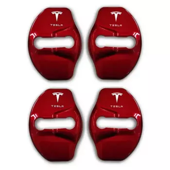 4 шт./компл. 3D крышка дверного замка, эмблема, наклейка для Tesla 2017-2019 Model 3 2019 Model X, защитный чехол с бейджем, автоаксессуары