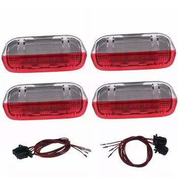 4 шт./компл. автомобильные 18 светодиодные лампы сигнализации двери, кабель, провод для Jetta MK5 MK6 Tiguan Touareg CC Passat Scirocco EOS Golf 5 6 7