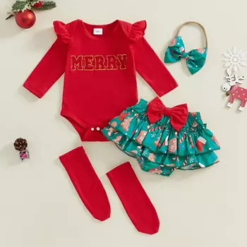 4 шт./комплект, Детский комбинезон с длинным рукавом и надписью