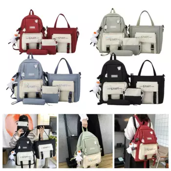 4 шт./комплект, холщовый рюкзак для девочек и мальчиков