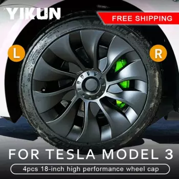 4 шт. крышка ступицы для Tesla Model 3 18 дюймов, сменная крышка колеса, автомобильная крышка с полным ободом, комплекты автомобильных деталей 2018-2023