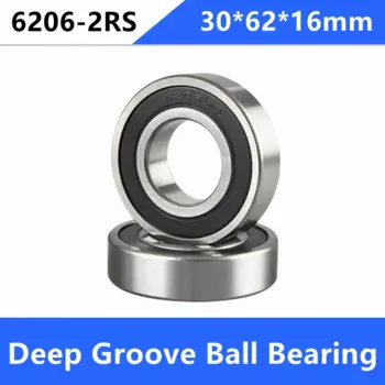 4 шт./лот 6206RS 6206-2RS 6206 2RS, шарикоподшипники с двойным уплотнением, 30*62*16 мм, радиальный шарикоподшипник 30x62x16 мм
