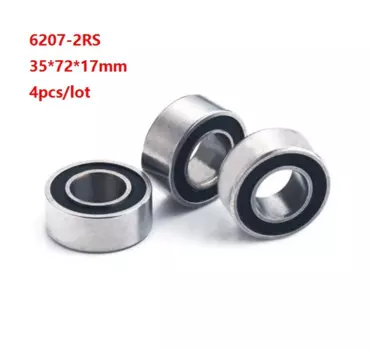 4 шт./лот 6207RS 6207-2RS 6207 2RS резиновые шарикоподшипники 35*72*17 мм радиальный шарикоподшипник 35x72x17 мм