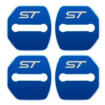 4 шт., металлические наклейки на дверной замок автомобиля для Ford ST Fiesta Focus Edition, автомобильные аксессуары KUGA Mondeo Ecosport, автомобильные аксессуары