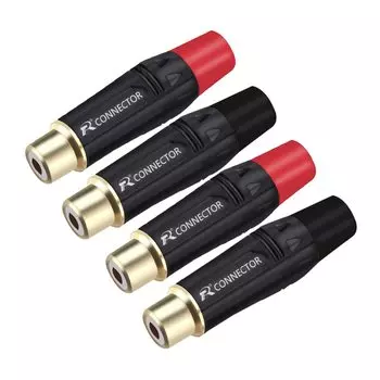 4 шт. Металлический RCA Женский Разъем позолоченный Аудио адаптер черный и красный в 1 пара разъем динамика
