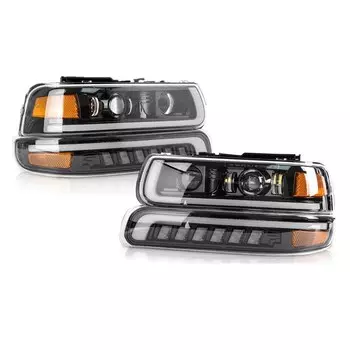 4 шт., модифицированные передние фары для Chevrolet Silverado 1500, 2500, 3500, 1999, 2000, 2001, 2002, 2000, внедорожник Tahoe 2006-