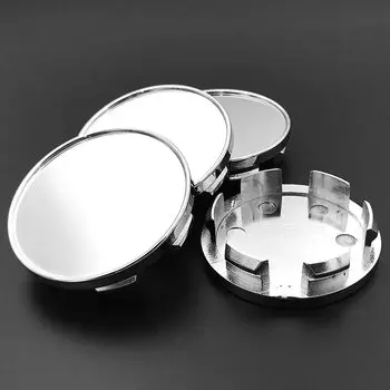 4 шт., модифицированный 53 мм, подходит для 50 мм, плоский логотип, центральная крышка колеса автомобиля, обод ступицы, пылезащитный чехол, серебристый, черный, АБС-пластик