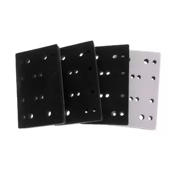 4 шт., мягкие пенопластовые шлифовальные подушечки, интерфейсная накладка, 16 отверстий, 80 x 133 мм, губчатая подушка на липучке, подкладка для шлифовальной машины RS400 LS130