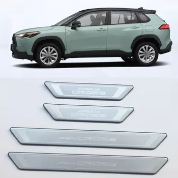 4 шт., накладка на порог из АБС-пластика из нержавеющей стали, защитная накладка для автоматических педалей для Toyota Corolla Cross 2020-2024