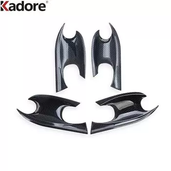 4 шт., накладки на дверную ручку из углеродного волокна для Hyundai Santa Fe 2019 2020 2021