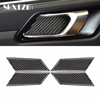 4 шт. наклейка на панель, защитная термостойкая внутренняя дверная ручка из углеродного волокна, накладка на чашу для Porsche Macan 2014-2021