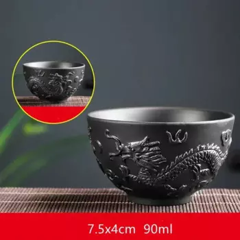 4 шт. NLSLASI ручная керамическая чашка из фиолетовой глины с драконом