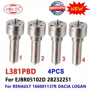 4 шт. новая топливная форсунка EJBR05102D L381PRD дизельный L381PBD для Renault 166001137 R DACIA LOGAN 28232251 Евро4