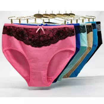 4 шт./партия, женские хлопковые трусы с кружевом, размеры 2XL/3XL/4XL