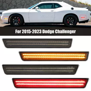 4 шт., передние и задние боковые маркеры для Dodge Challenger 2015-2023 с двумя рядами