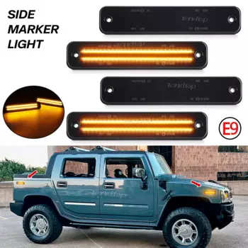 4 шт., передние и задние желтые дневные ходовые огни для Hummer H2 2003 2004 2005 2006 2007 2008 2009