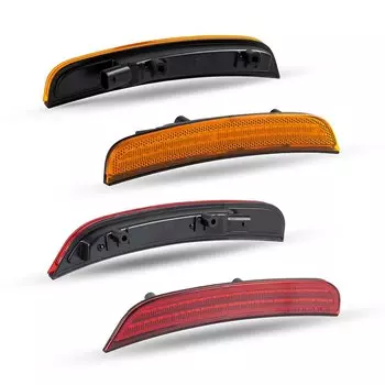 4 шт. передний и задний бампер, светодиодный боковой габаритный фонарь, указатель поворота, янтарный и красный, без ошибок для Dodge Charger 2015-2021
