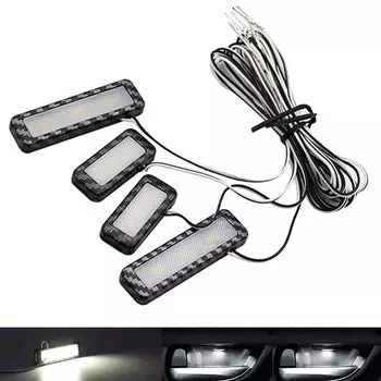 4 шт., подлокотник, внутренняя дверная ручка, светодиодсветодиодный подсветка для автомобиля, Универсальная автомобильная атмосферная лампа, декоративный свет