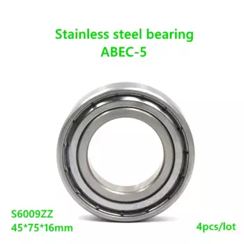 4 шт., подшипники из нержавеющей стали S6009ZZ, 45x75x16 мм