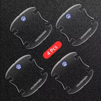 4 шт., прозрачная защитная пленка для дверной ручки автомобиля, наклейка против царапин для Volkswagen VW Touran Beetle Golf Passat Jetta Polo