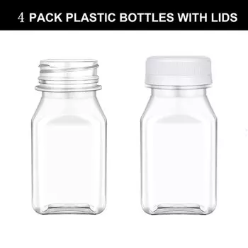 4 шт., прозрачные пластиковые бутылки для сока KANNERT 120/150 мл