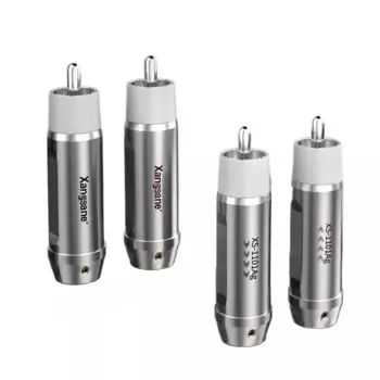 4 шт., разъем RCA с чистым серебряным сердечником, разъем сигнальной линии, Hi-Fi аудиоусилитель, терминальный адаптер