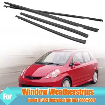4 шт., резиновая уплотнительная лента для внешних окон автомобиля, уплотнительный ремень, молдинг, накладка для Honda FIT JAZZ Hatchback GD1 GD3 2003-2007