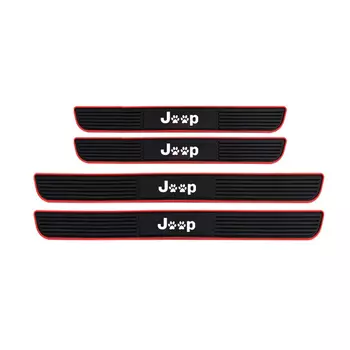 4 шт. резиновые накладки на пороги автомобиля для Jeep Renegade Compass Wrangler JK JL Grand Cherokee, защита дверной панели, накладка