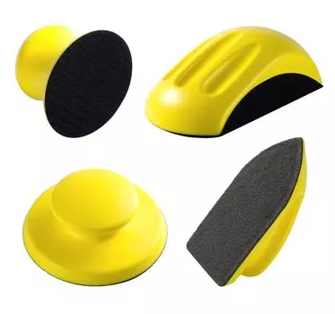 4 шт. шлифовальный блок на липучке в комплекте 1 чистящая щетка 5-дюймовый круглый шлифовальный блок с мышью для деревянной мебели Restora