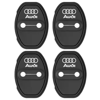 4 шт., силиконовая автомобильная эмблема, дверной замок, защитная наклейка для Audi A3 8P S3 8V A4 B8 B6 B7 A6 C6 C5 C7 A5 Q3 Q5 Q7 TT A7 A8 S