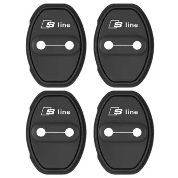 4 шт. силиконовая наклейка на дверной замок автомобиля для Audi SLINE A1 A3 8P A4 B5 B6 B7 B8 A5 A6 C5 C6 C7 A7 A8 Q3 Q5 Q7 TT 8V R8 8L A2 Q8