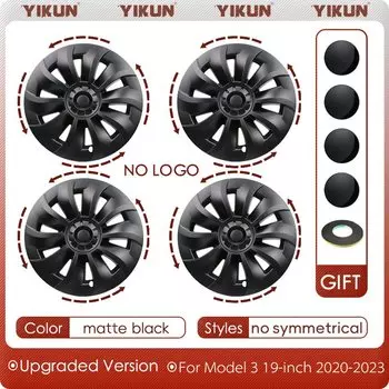 4 шт., сменная крышка ступицы, крышка обода, полная крышка ступицы, аксессуары для Tesla Model 3 19 дюймов 2020 2021 2023