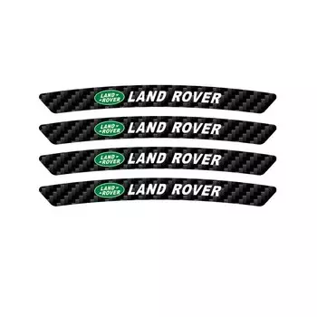 4 шт., Стайлинг автомобиля, 3D углеродное волокно, изогнутые наклейки на обод колеса, украшение для шин для Land Rover Range Rover Defender Discovery Velar