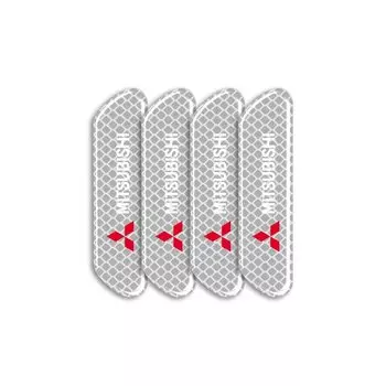 4 шт., светоотражающие наклейки для дверей автомобиля Mitsubishi Asx Lancer Outlander Pajero Ralliart